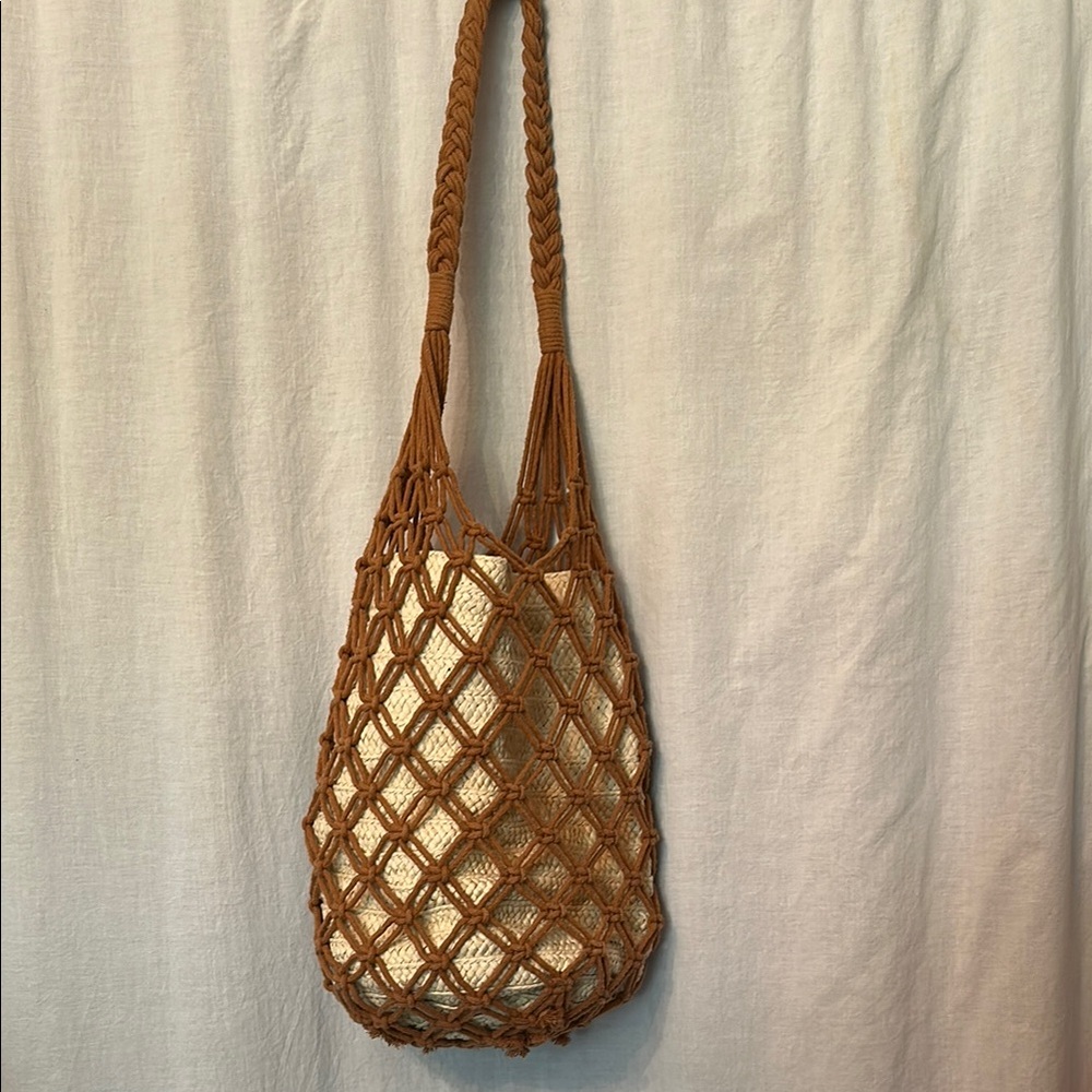 Handcrafted Tan Macrame Bag